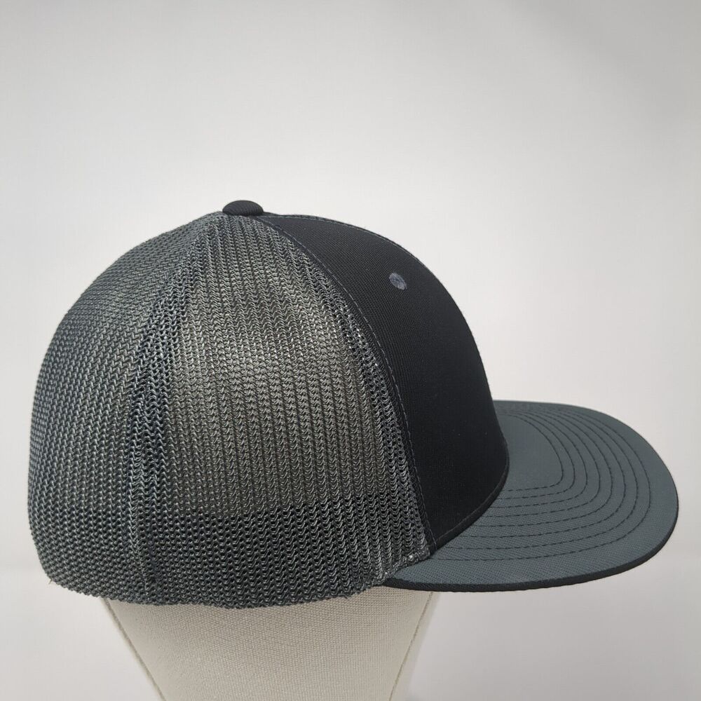 As Lumber & Supply Fitted Trucker Hat Gray L/Xl Mesh Back Pacific Headwear View 4